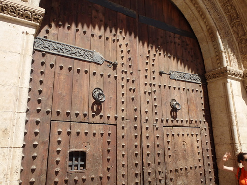 The door knockers were designed for users on horseback.